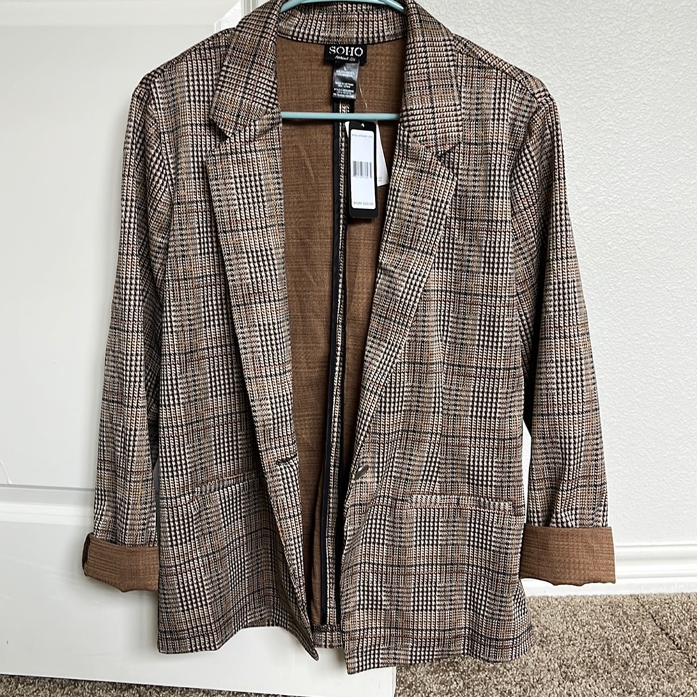NWT Soho Plaid Blazer